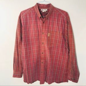 Columbia Burgundy Plaid Shirt - XL